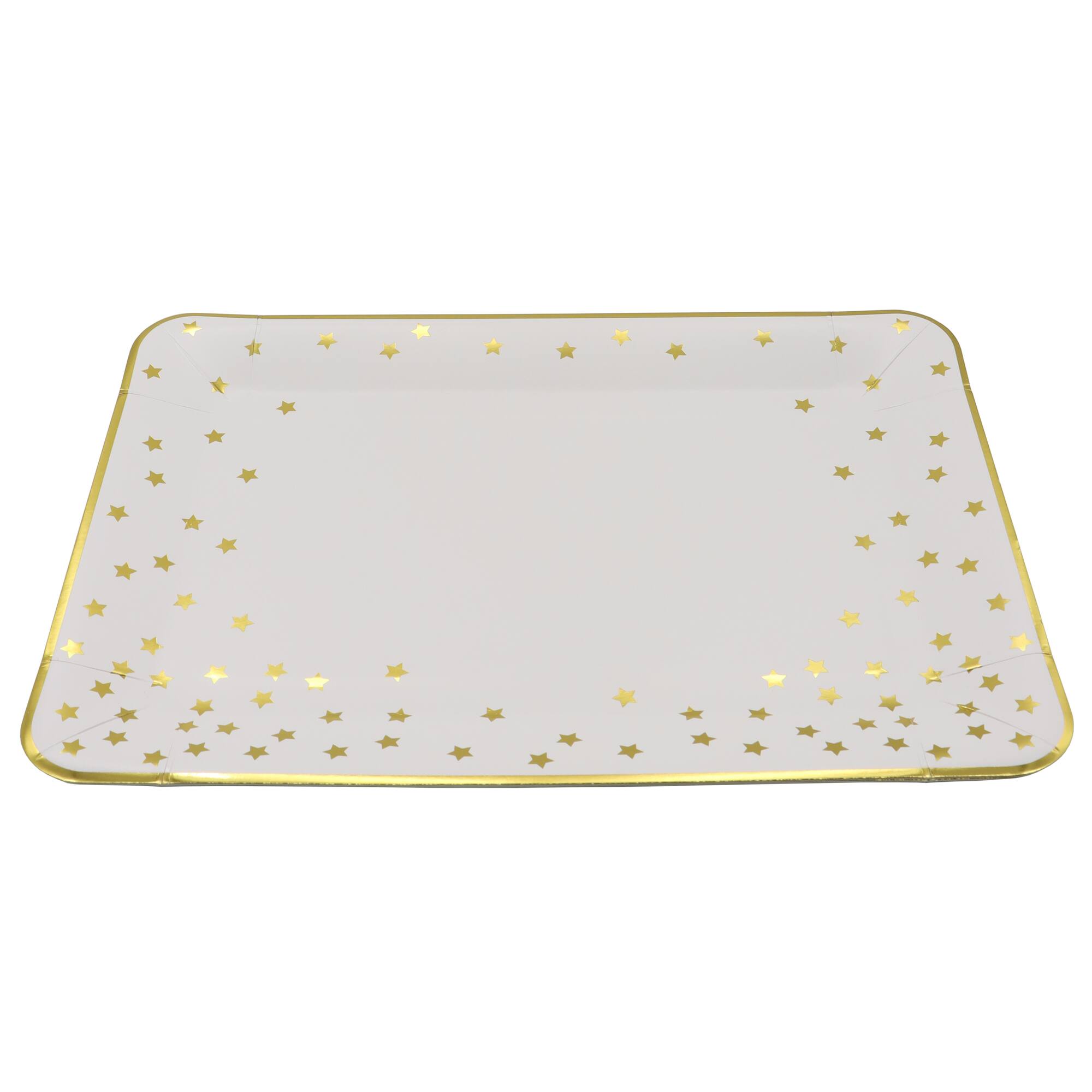 12 Packs: 2 ct. (24 total) 9" x 13" Gold Stars Paper Serving Trays by Celebrate It™